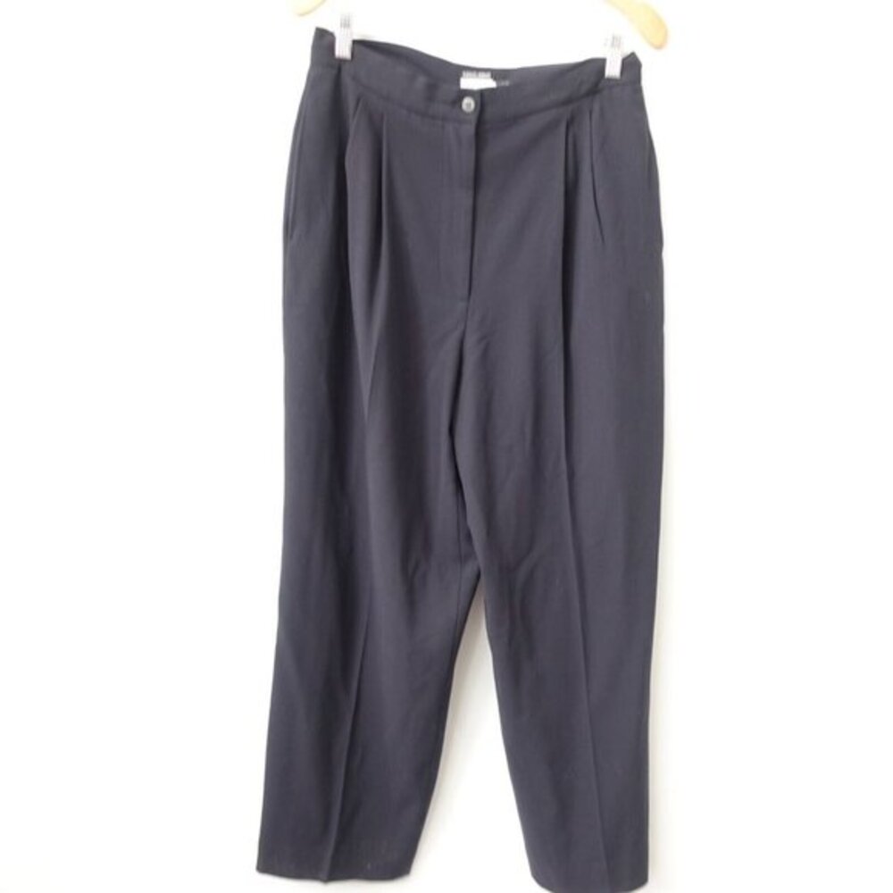Giorgio Armani Pants‎ Womens 46 Black Dress Crop Wool Italian Tapered 30x25